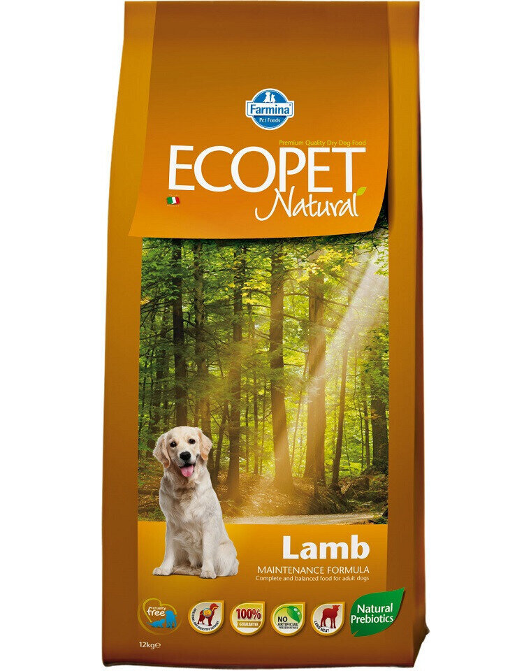 Farmina Ecopet Natural kaikille koiraroduille lammasta, 12 kg hinta ja tiedot | Koiran kuivaruoka | hobbyhall.fi