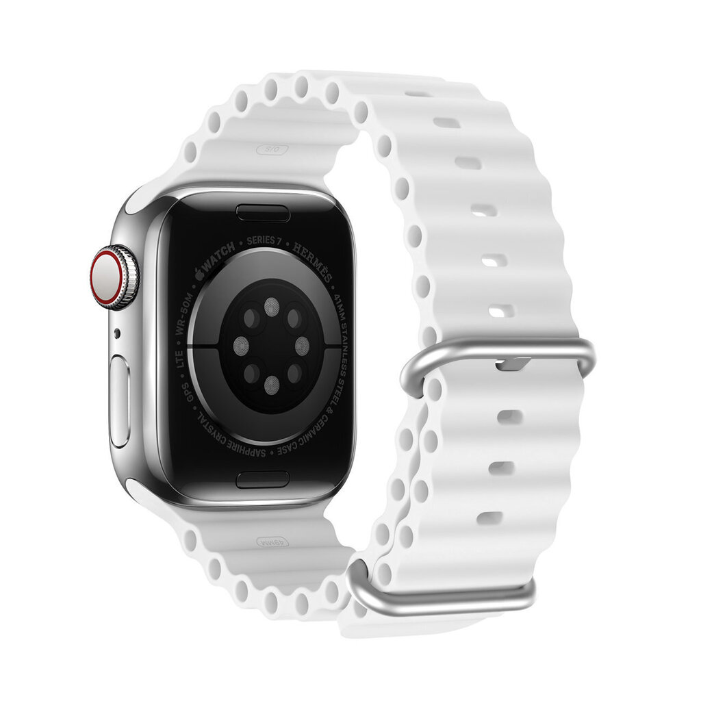Dux Ducis, Apple Watch 8 / 7 / 6 / 5 / 4 / 3 / 2 / SE (41 / 40 / 38mm), valkoinen hinta ja tiedot | Älykellojen ja aktiivisuusrannekkeiden lisätarvikkeet | hobbyhall.fi