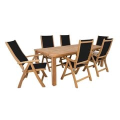 Ruokailuryhmä BALI 6 tuolilla, musta hinta ja tiedot | Puutarhakalusteet | hobbyhall.fi