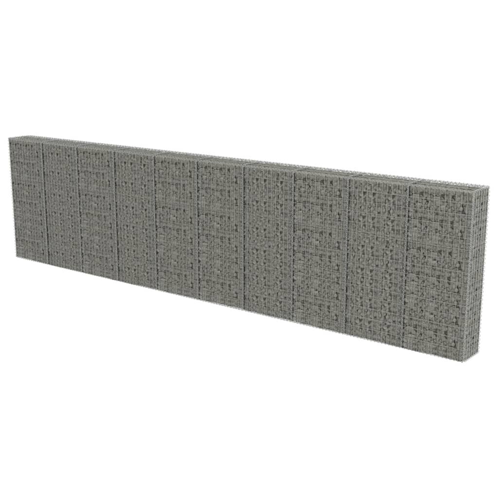 vidaXL Gabion-kivikori kansilla galvanoitu teräs 600x30x150 cm hinta ja tiedot | Aidat ja tarvikkeet | hobbyhall.fi