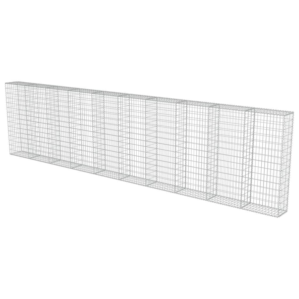 vidaXL Gabion-kivikori kansilla galvanoitu teräs 600x30x150 cm hinta ja tiedot | Aidat ja tarvikkeet | hobbyhall.fi