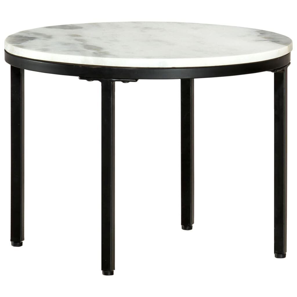 vidaXL Sohvapöytä valkoinen ja musta Ø50 cm aito marmori hinta ja tiedot | Sohvapöydät | hobbyhall.fi
