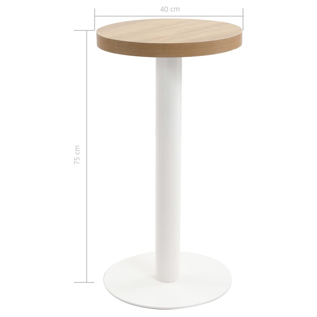 vidaXL Bistropöytä vaaleanruskea 40 cm MDF hinta ja tiedot | Ruokapöydät | hobbyhall.fi