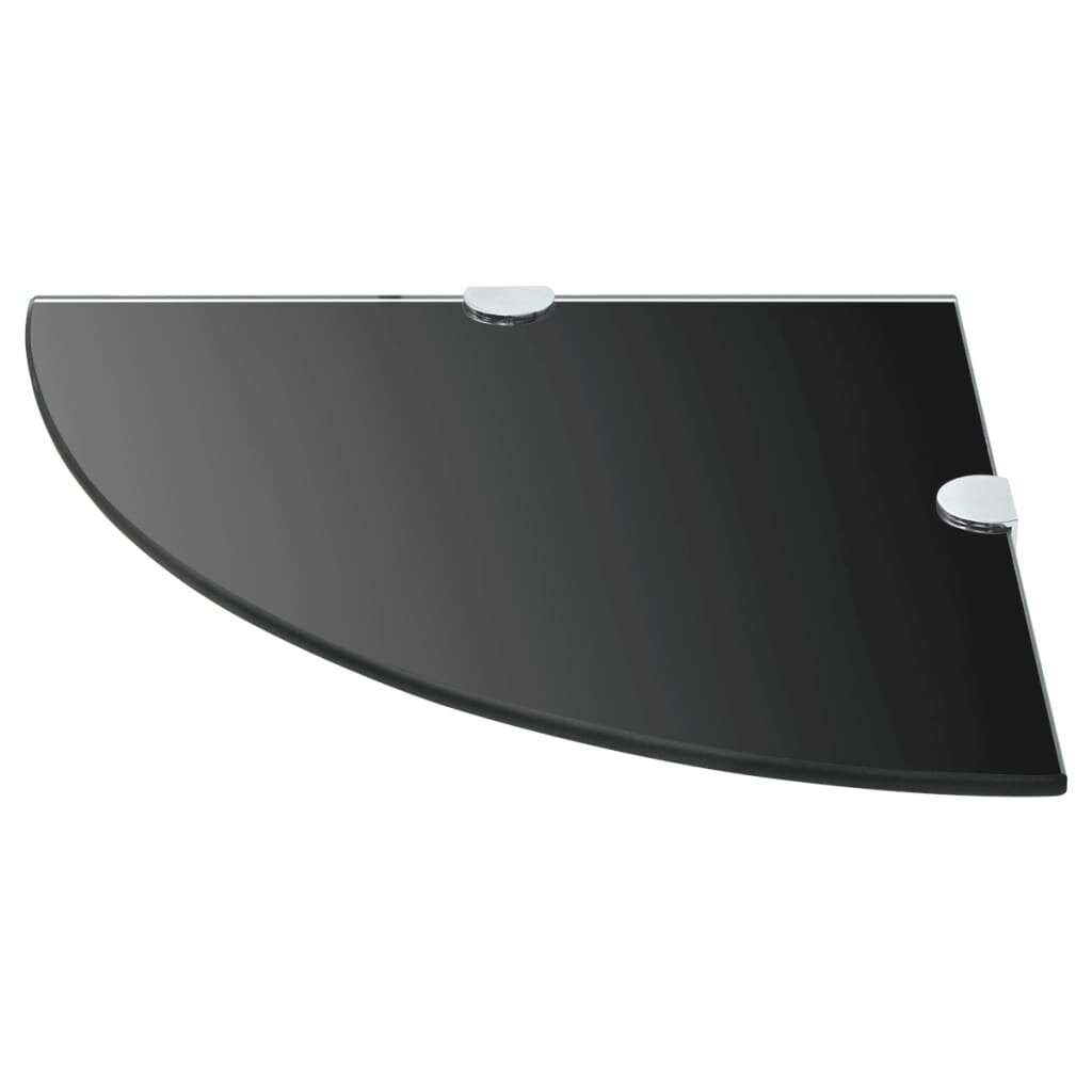 vidaXL Kulmahyllyt 2 kpl kromisilla kiinnikkeillä musta lasi 35x35 cm hinta ja tiedot | Hyllyt | hobbyhall.fi