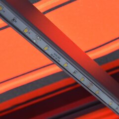 vidaXL Käsin sisäänkelattava markiisi LEDillä 300x250cm oranssi/ruskea hinta ja tiedot | Aurinkovarjot ja markiisit | hobbyhall.fi