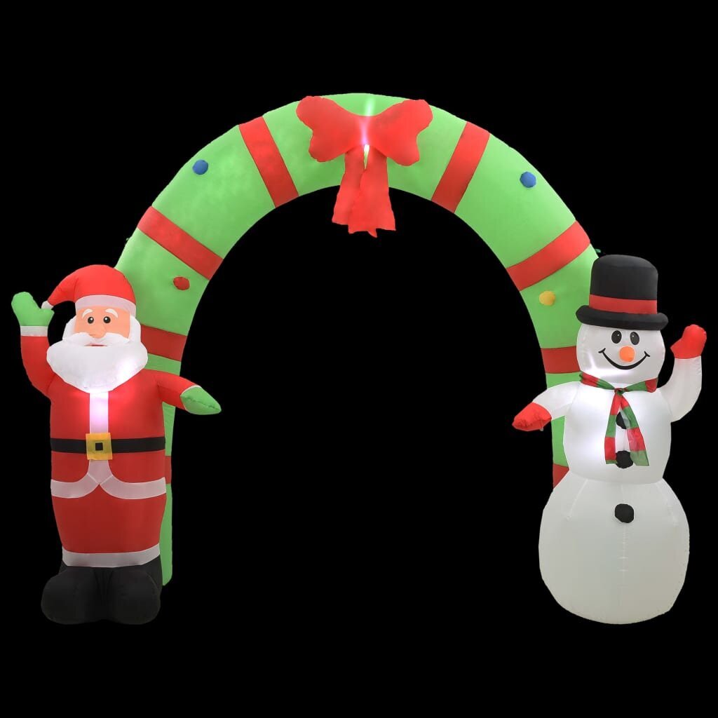 vidaXL Ilmatäytteinen joulukoriste joulupukki ja lumiukko LED 223 cm hinta ja tiedot | Juhlakoristeet | hobbyhall.fi