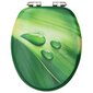 vidaXL WC-istuimet soft close kansilla 2kpl MDF vihreä vesipisarakuosi hinta ja tiedot | WC-istuimen lisätarvikkeet | hobbyhall.fi