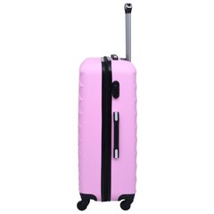 vidaXL Kovapintainen matkalaukkusetti 3 kpl pinkki ABS hinta ja tiedot | Matkalaukut ja -kassit | hobbyhall.fi