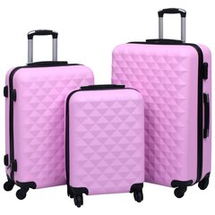vidaXL Kovapintainen matkalaukkusetti 3 kpl pinkki ABS hinta ja tiedot | Matkalaukut ja -kassit | hobbyhall.fi