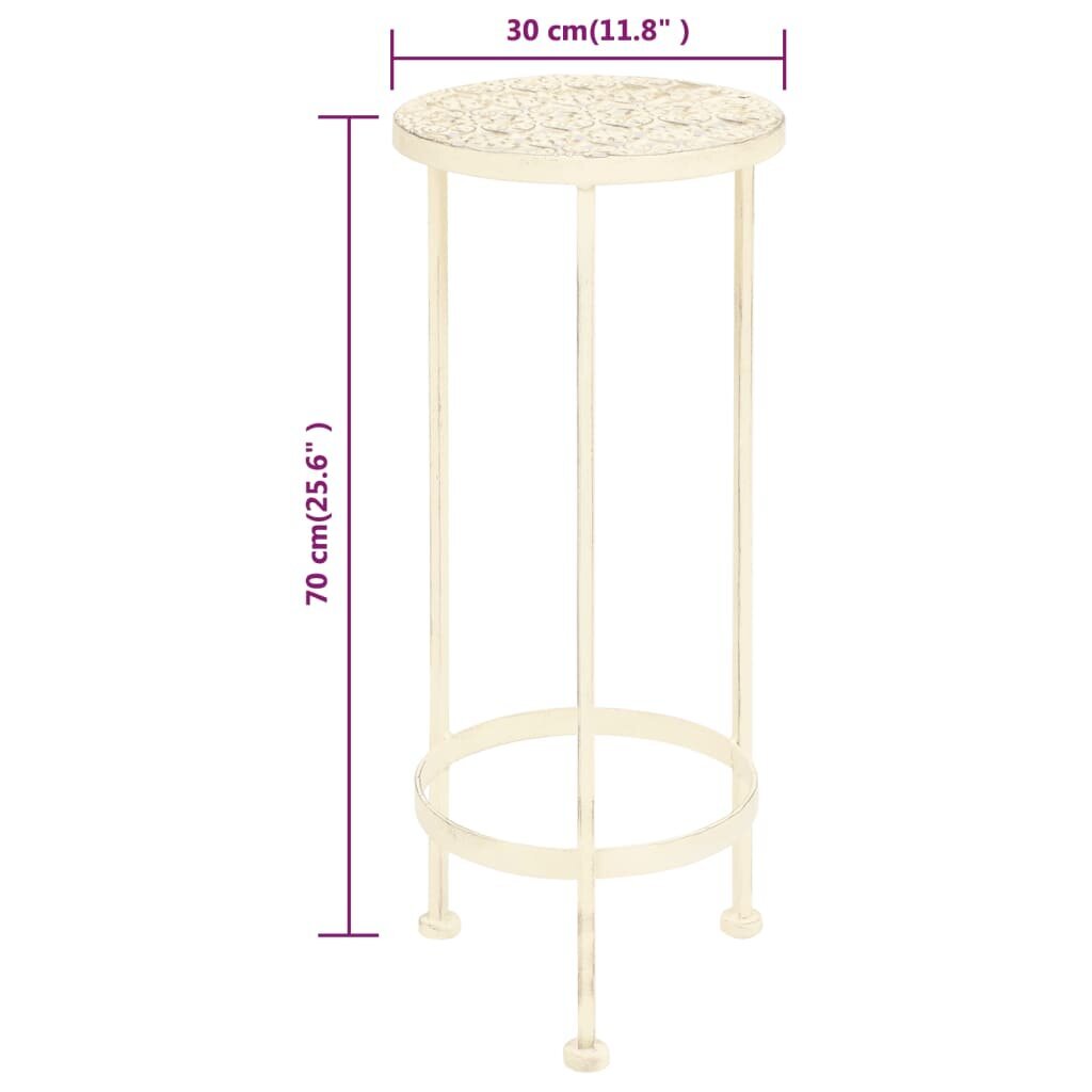 vidaXL Kukkateline 3 osaa vintagetyylinen metalli antiikinvalkoinen hinta ja tiedot | Kukkatelineet ja kukkapöydät | hobbyhall.fi