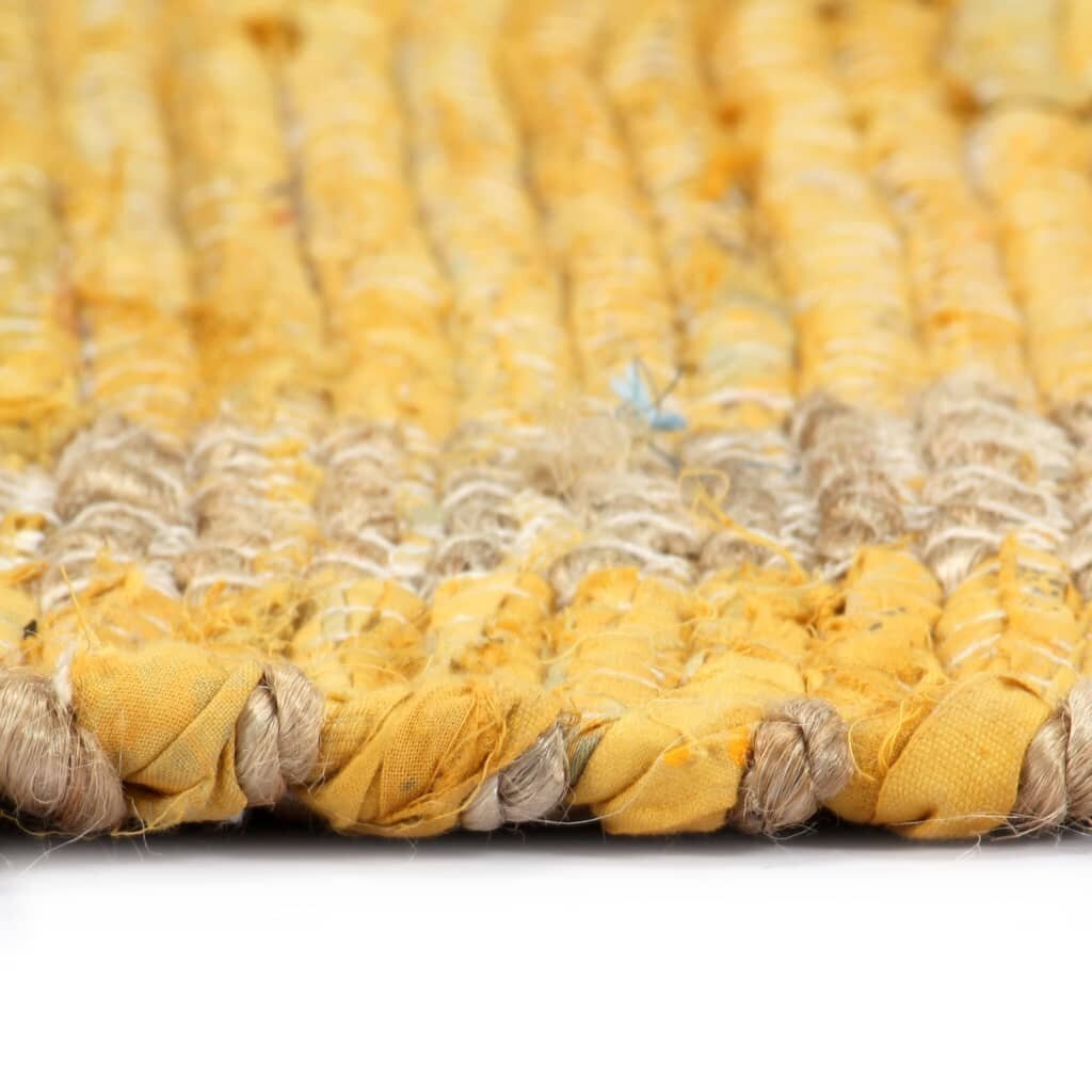 vidaXL Käsintehty juuttimatto keltainen 120x180 cm hinta ja tiedot | Isot matot | hobbyhall.fi