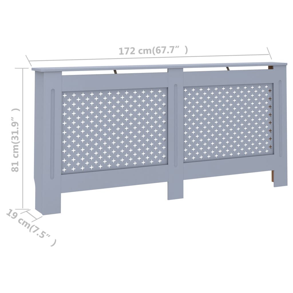 vidaXL Lämpöpatterin suoja antrasiitti 172x19x81,5 cm MDF hinta ja tiedot | Takka- ja uunitarvikkeet | hobbyhall.fi