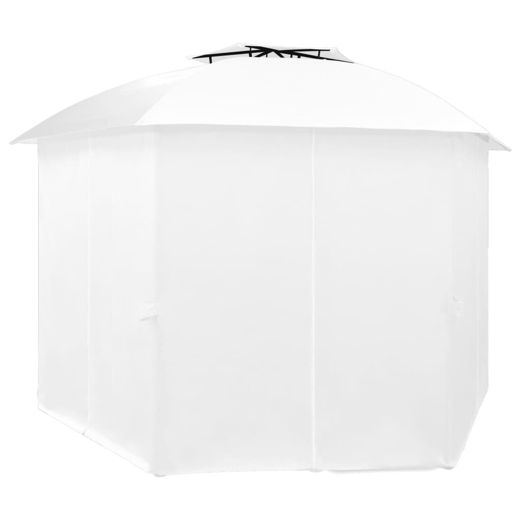 vidaXL Puutarhakatos verhoilla 360x312x265 cm valkoinen 180 g/m² hinta ja tiedot | Puutarhapaviljongit | hobbyhall.fi