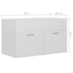 vidaXL Allaskaappi korkeakiilto valkoinen 80x38,5x46 cm lastulevy hinta ja tiedot | Kylpyhuonekaapit | hobbyhall.fi