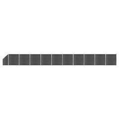 vidaXL Aitapaneelisarja WPC 1830 x(105-186) cm musta hinta ja tiedot | Aidat ja tarvikkeet | hobbyhall.fi