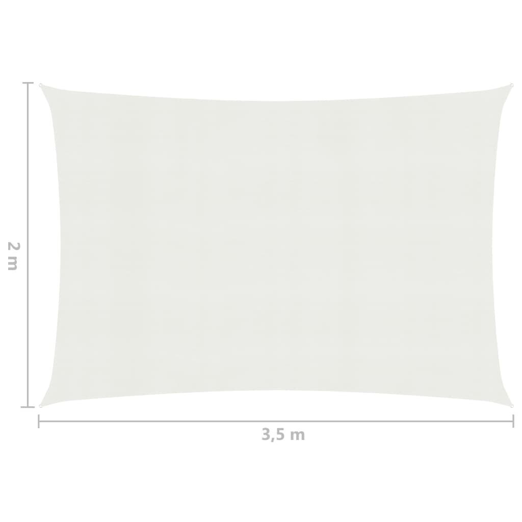 vidaXL Aurinkopurje 160 g/m² valkoinen 2x3,5 m HDPE hinta ja tiedot | Aurinkovarjot ja markiisit | hobbyhall.fi