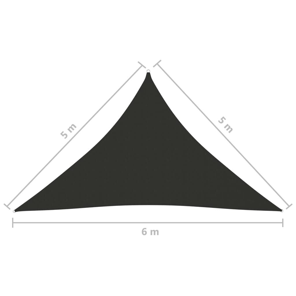 vidaXL Aurinkopurje Oxford-kangas kolmio 5x5x6 m antrasiitti hinta ja tiedot | Aurinkovarjot ja markiisit | hobbyhall.fi