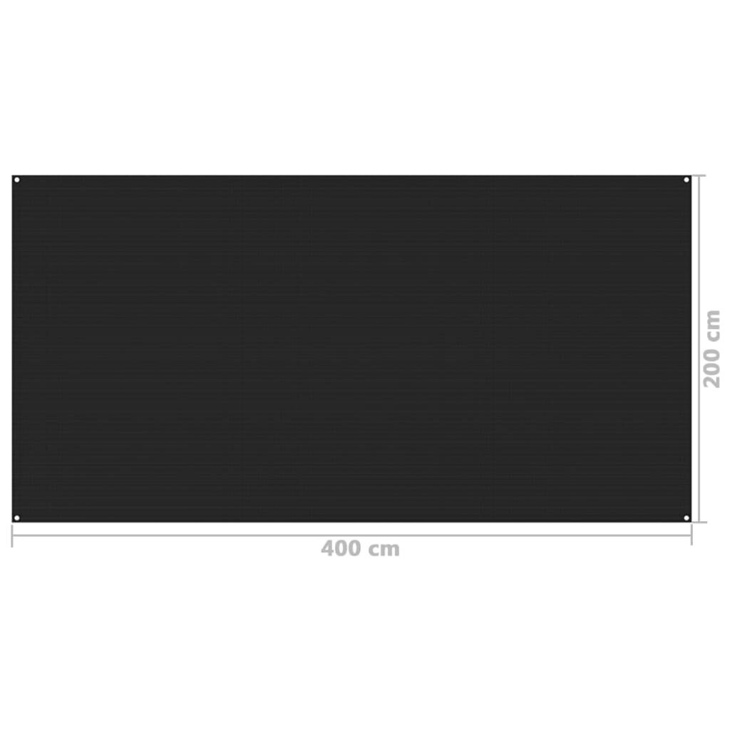 vidaXL Telttamatto 200x400 cm musta hinta ja tiedot | Retkeilyalustat, piknikhuovat | hobbyhall.fi