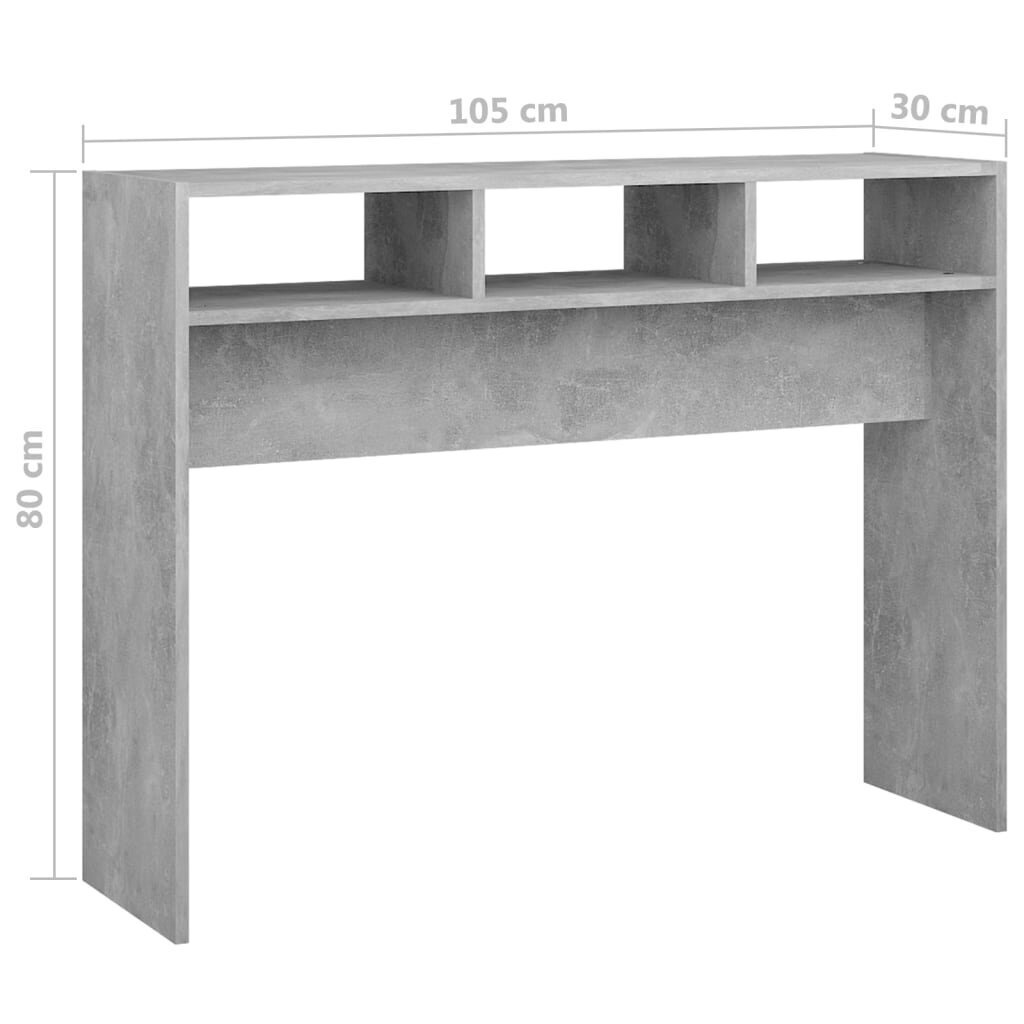 vidaXL Konsolipöytä betoninharmaa 105x30x80 cm lastulevy hinta ja tiedot | Sivupöydät | hobbyhall.fi