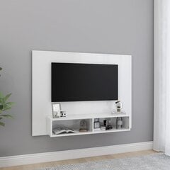 vidaXL TV-taso seinälle korkeakiilto valkoinen 120x23,5x90 cm lastulevy hinta ja tiedot | TV-tasot | hobbyhall.fi