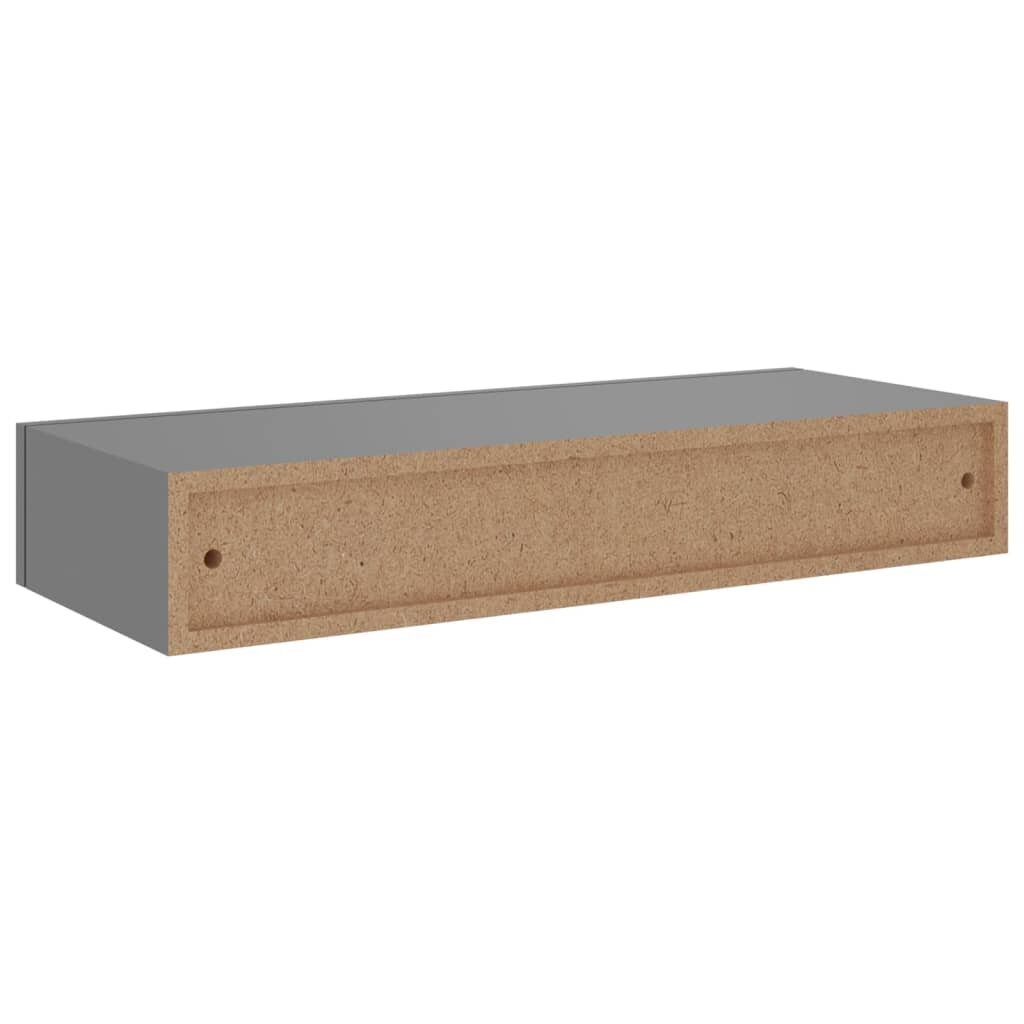 vidaXL Seinälaatikkohylly harmaa 60x23,5x10 cm MDF hinta ja tiedot | Hyllyt | hobbyhall.fi