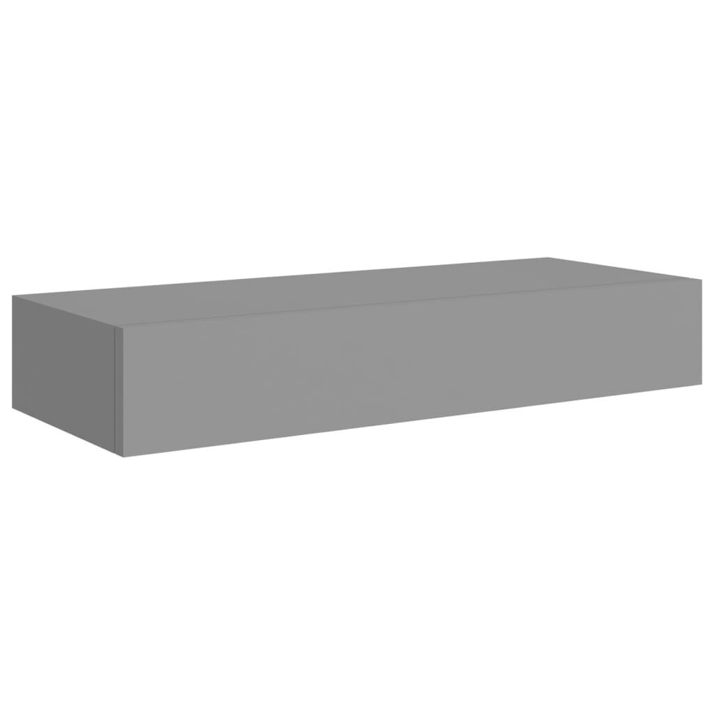 vidaXL Seinälaatikkohylly harmaa 60x23,5x10 cm MDF hinta ja tiedot | Hyllyt | hobbyhall.fi