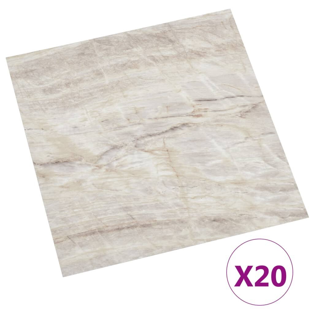 vidaXL Itsekiinnittyvät lattialankut 20 kpl PVC 1,86 m² beige hinta ja tiedot | Terassilattiat | hobbyhall.fi