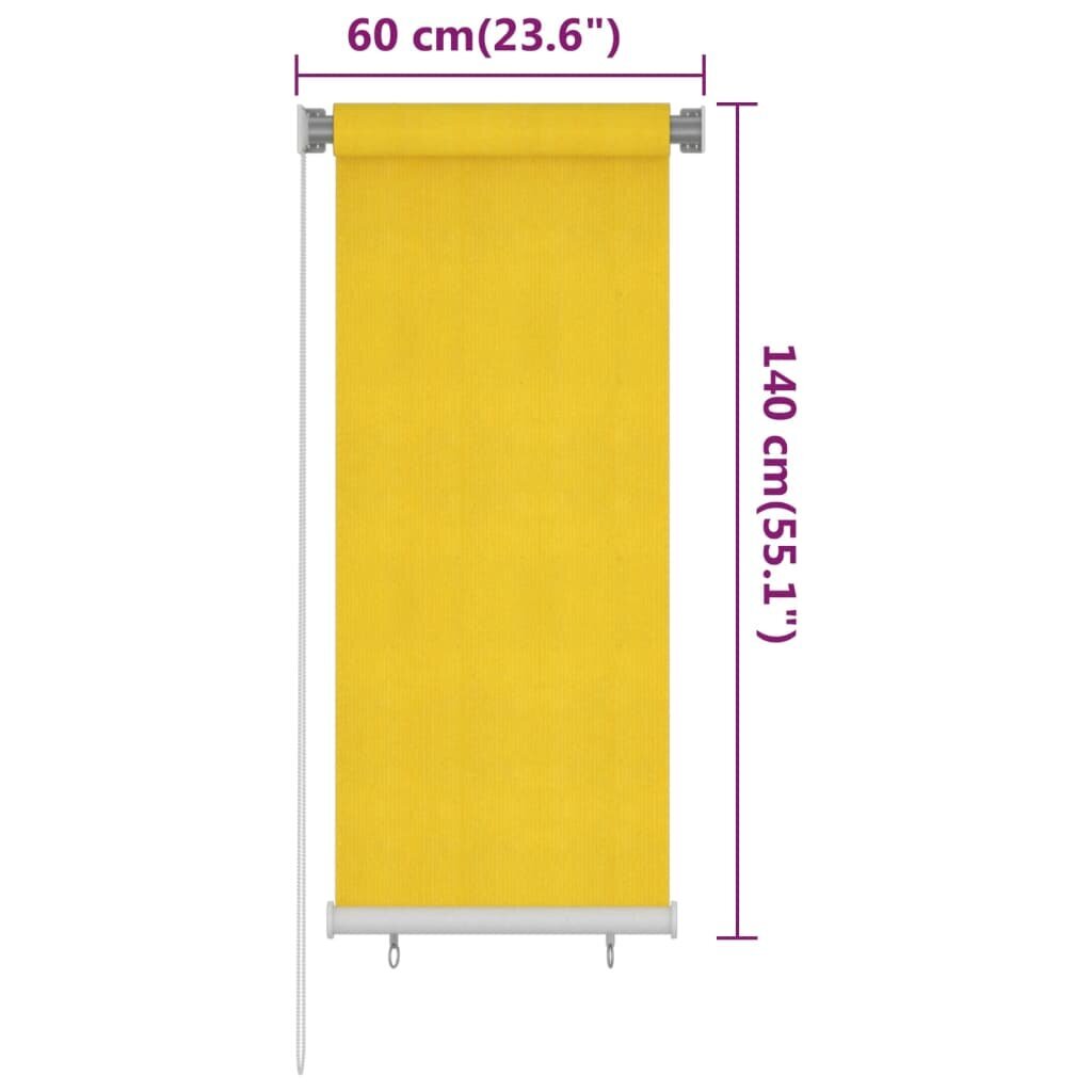 vidaXL Rullaverho ulkotiloihin 60x140 cm keltainen HDPE hinta ja tiedot | Kaihtimet | hobbyhall.fi