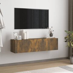 vidaXL TV-seinäkaappi savutammi 120x30x30 cm tekninen puu hinta ja tiedot | TV-tasot | hobbyhall.fi