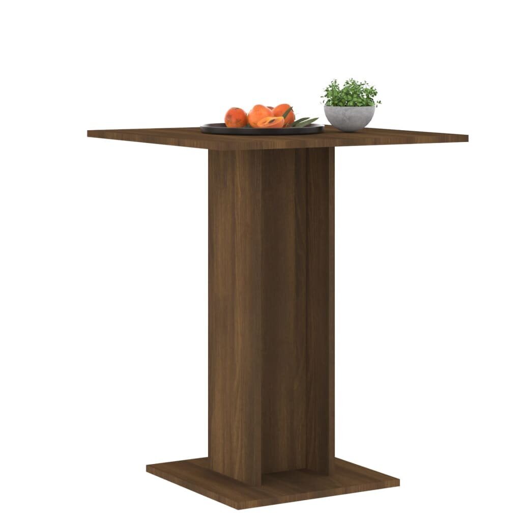 vidaXL Bistropöytä ruskea tammi 60x60x75 cm tekninen puu hinta ja tiedot | Ruokapöydät | hobbyhall.fi