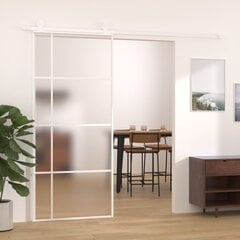 vidaXL Liukuovi ESG-huurrelasi ja alumiini 90x205 cm valkoinen hinta ja tiedot | Sisäovet | hobbyhall.fi