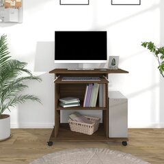 vidaXL Tietokonepöytä ruskea tammi 80x50x75 cm tekninen puu hinta ja tiedot | Tietokonepöydät ja työpöydät | hobbyhall.fi