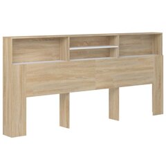 vidaXL Sängynpääty säilytystilalla valk./Sonoma-tammi 220x19x103,5 cm hinta ja tiedot | Sängyt | hobbyhall.fi