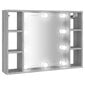 vidaXL Peilikaappi LED-valoilla harmaa Sonoma 76x15x55 cm hinta ja tiedot | Kylpyhuonekaapit | hobbyhall.fi