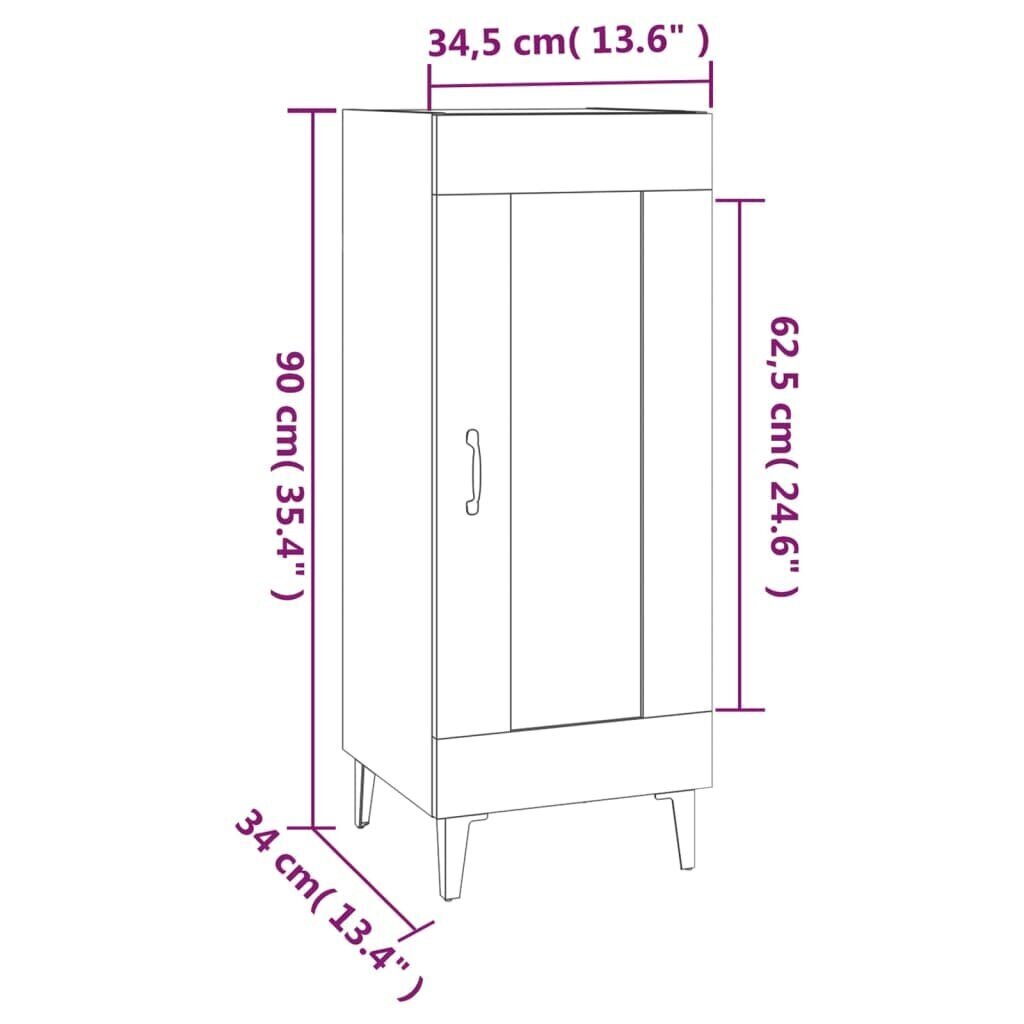 vidaXL Senkki Sonoma-tammi 34,5x34x90 cm tekninen puu hinta ja tiedot | Olohuoneen kaapit ja lipastot | hobbyhall.fi