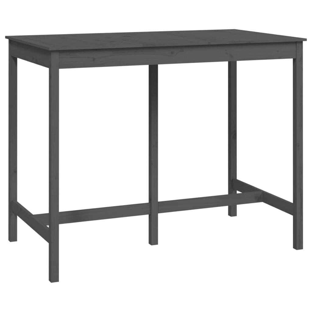 vidaXL Baaripöytä harmaa 140x80x110 cm täysi mänty hinta ja tiedot | Ruokapöydät | hobbyhall.fi