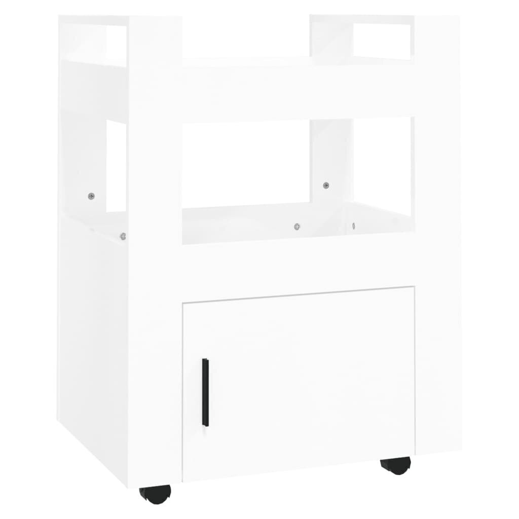 vidaXL Keittiövaunu korkeakiilto valkoinen 60x45x80 cm tekninen puu hinta ja tiedot | Hyllyt | hobbyhall.fi