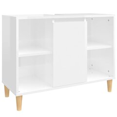 vidaXL Pesuallaskaappi korkeakiilto valkoinen 80x33x60 cm tekninen puu hinta ja tiedot | Kylpyhuonekaapit | hobbyhall.fi