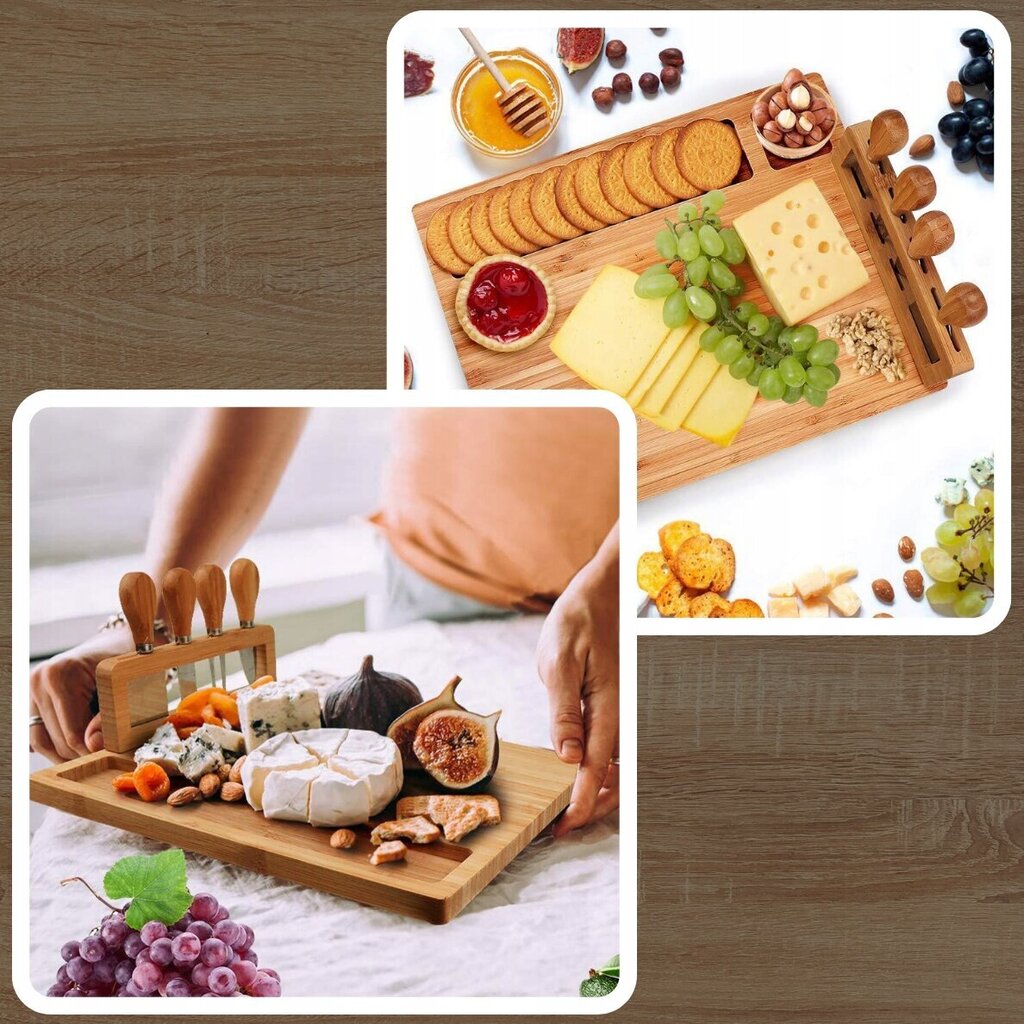 Tarjoilualusta juustolle ja välipaloille, 8,5x28x38,5 cm hinta ja tiedot | Leikkuulaudat | hobbyhall.fi