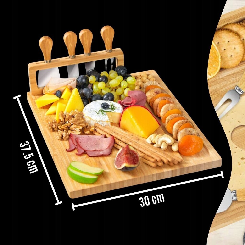 Tarjoilualusta juustolle ja välipaloille, 8,5x28x38,5 cm hinta ja tiedot | Leikkuulaudat | hobbyhall.fi