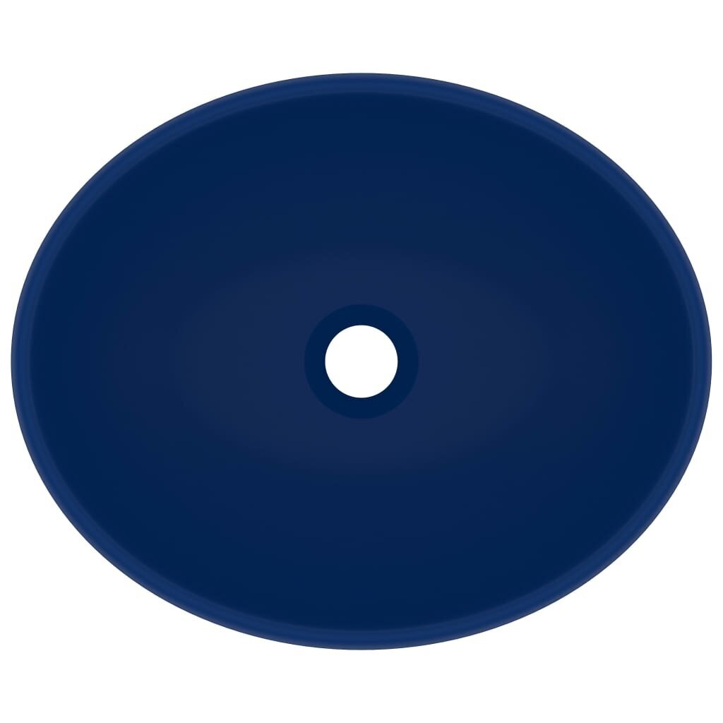 vidaXL Ylellinen pesuallas ovaali matta tummansininen 40x33 cm keraami hinta ja tiedot | Pesualtaat | hobbyhall.fi