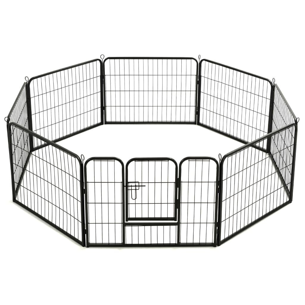 vidaXL Pentuaitaus 8 paneelia teräs 60x80 cm musta hinta ja tiedot | Kuljetushäkit ja kuljetuslaatikot | hobbyhall.fi