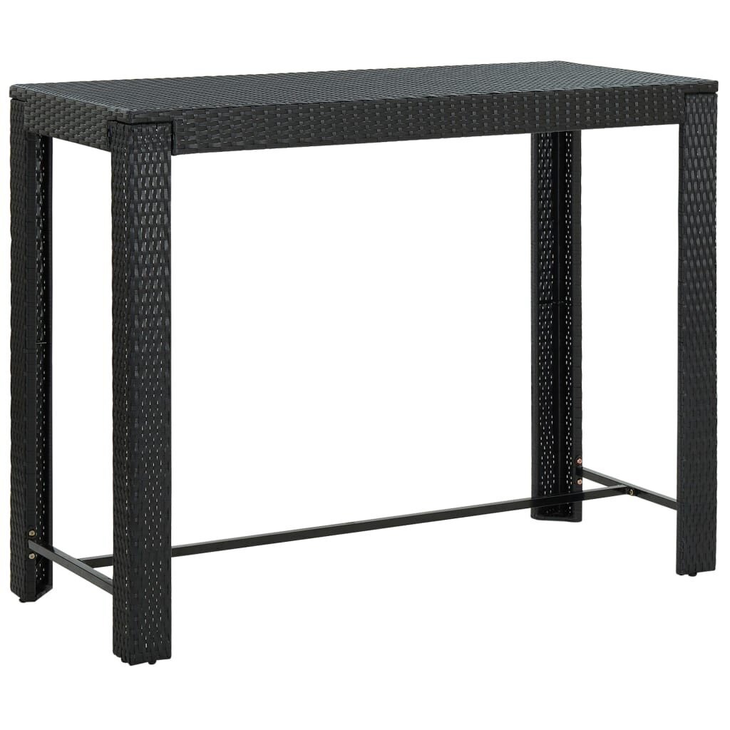 vidaXL Puutarhan baaripöytä musta 140,5x60,5x110,5 cm polyrottinki hinta ja tiedot | Puutarhapöydät | hobbyhall.fi