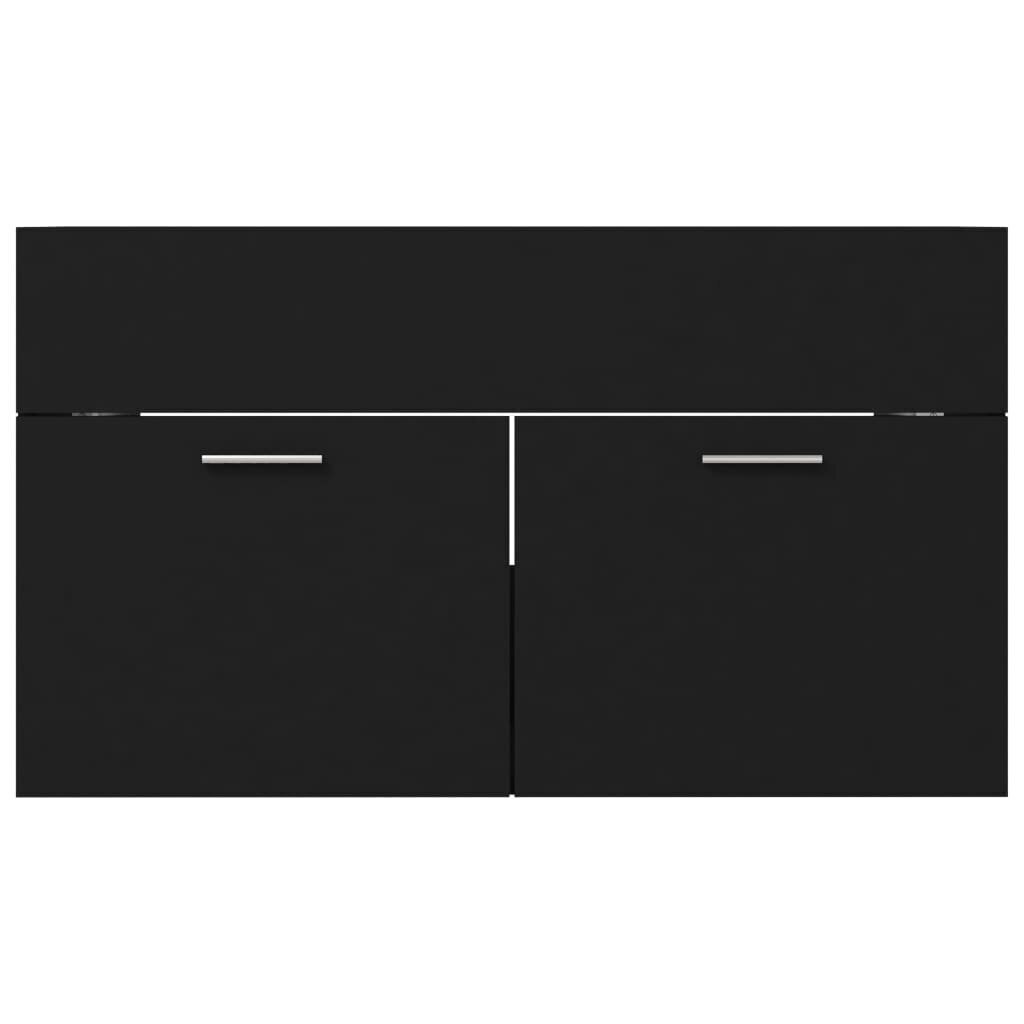 vidaXL Allaskaappi musta 80x38,5x46 cm lastulevy hinta ja tiedot | Kylpyhuonekaapit | hobbyhall.fi