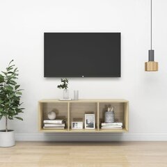 vidaXL Seinäkiinnitettävä TV-taso Sonoma-tammi 37x37x107 cm lastulevy hinta ja tiedot | TV-tasot | hobbyhall.fi