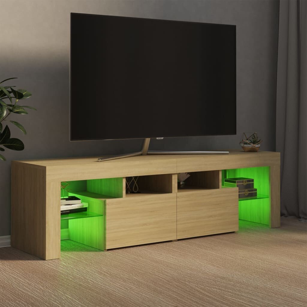 vidaXL TV-taso LED-valoilla Sonoma-tammi 140x36,5x40 cm hinta ja tiedot | TV-tasot | hobbyhall.fi