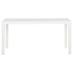vidaXL Puutarhapöytä 150x90x72 cm PP valkoinen hinta ja tiedot | Puutarhapöydät | hobbyhall.fi