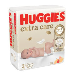 Vaipat Huggies Extra Care 2 (3-6 kg), 24 kpl. hinta ja tiedot | Huggies Lapset | hobbyhall.fi