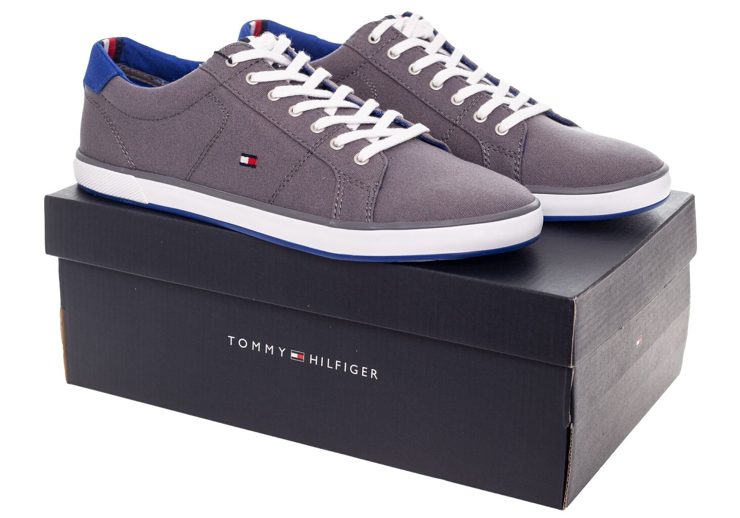 Tommy Hilfiger miesten tennarit Tommy Arlow Canvas harmaa hinta ja tiedot | Miesten urheilu- ja vapaa-ajan kengät | hobbyhall.fi