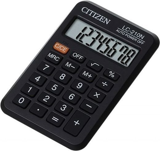 Citizen laskin lc210nr, musta, taskulaskin, 8-numeroinen hinta ja tiedot | Toimistotarvikkeet | hobbyhall.fi